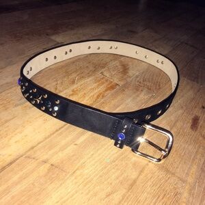 Black Belt with Multi-colored Gems and Star Studs